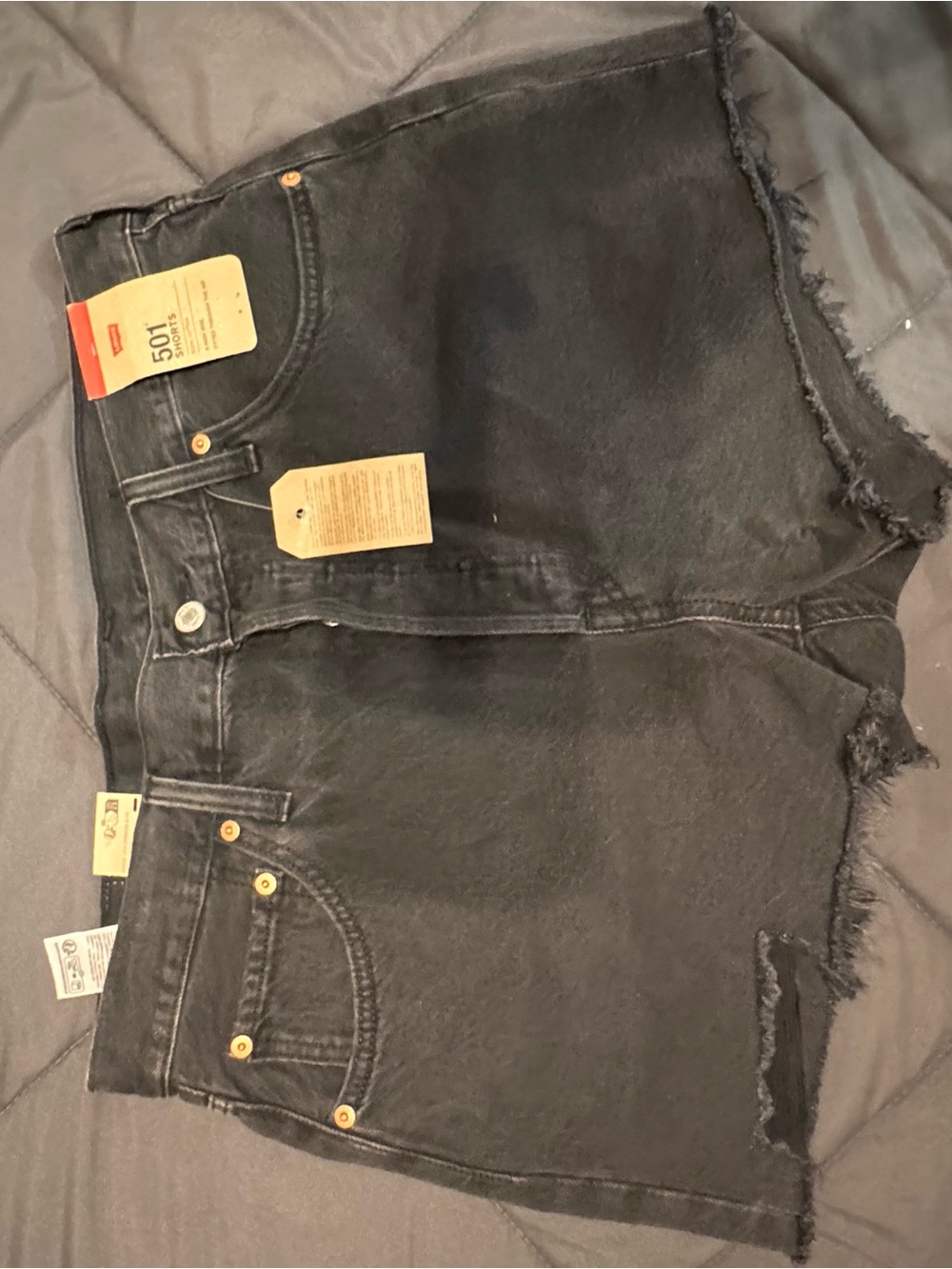 Levi's Black Relaxed Cutoff Jeans